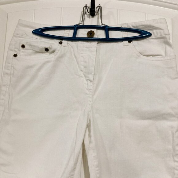 JESSICA Off-white denim walking shorts ~ SMALL MEDIUM cotton bermuda jean shorts - Picture 3 of 11